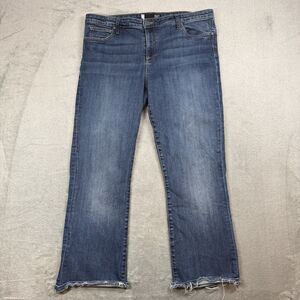 Kut From The Kloth Jeans Women 16S Blue Cotton Denim Straight Leg Distressed